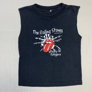 Vintage Rolling Stones TShirt Women’s XXS Crop Sticky Fingers Band Tee Tank Top